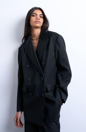 Topshop Double Breasted Tuxedo Blazer in Black at Nordstrom Rack, Size 0 Us (Fits Like 00)