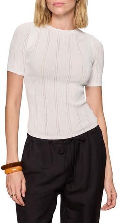 Sanctuary Perfect Pointelle Rib T-Shirt in Chalk White at Nordstrom, Size X-Small