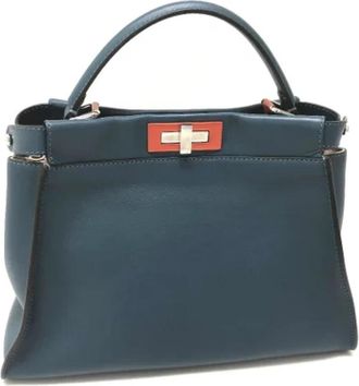 Fendi Pre-owned Leather fendi-bags - Dames - Vintage Handtas - Blauw - ONE Size - Vintage