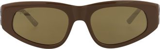Balenciaga 53mm Rectangle Sunglasses in Brown Ruthenium Bronze at Nordstrom Rack