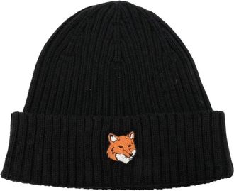 Maison Kitsuné Berretto con applicazione logo - Nero