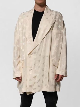 Dolce & Gabbana logo-print double-breasted coat