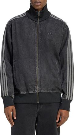 adidas Firebird Denim Track Jacket in True Black Denim at Nordstrom, Size Xx-Large