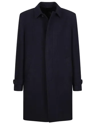 Lardini Blue Virgin Wool-Blend Trench Coat