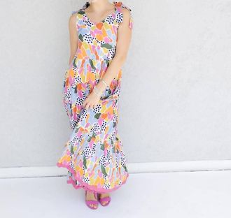THML Clothing Mixed Print Maxi Dress In Multi Color