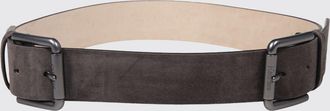 Max Mara Adjustable Suede Leather Belt with Double Buckle