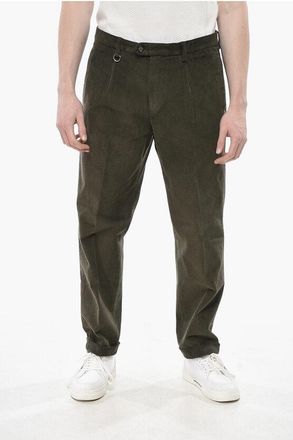 Paolo Pecora Corded Velour Chino Trousers With Single Pleat size 48