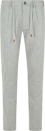 Eleventy lichtgrijze broek van wolmix