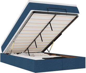vidaXL Estructura De Cama Otomana Colch&oacute;n Tela Azul 120x190 Cm Vidaxl