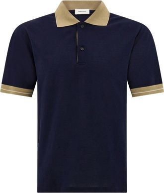 Ferragamo Contrasting Stripe Short Sleeve Polo Shirt