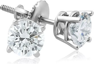 Pompeii3 Screw Back 1ct Diamond Studs 14k White Gold