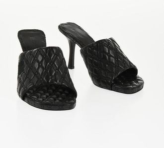 Burberry Quilted Leather Open Toe Mules 9cm size 38