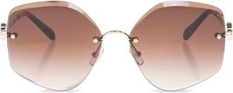 Tory Burch Miller Metal Geometric Zonnebrillen - Dames - Zonnebrillen - Roze - 58 MM - Accessoires