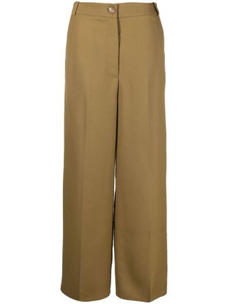 Khaite high-waist straight-leg trousers - Green