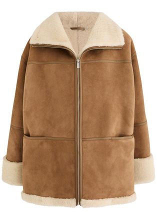 Toteme Shearling-trimmed Suede Jacket - Beige - XS/S (UK6-8 / XS)