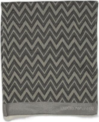 Emporio Armani Chevron Jacquard Sjaal - unisex - Accessoires - Veelkleurig - Maat: ONE Size Katoen