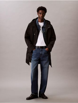 Calvin Klein Jeans Calvin Klein Mens Crinkle Nylon Long Parka - Black - 2XL