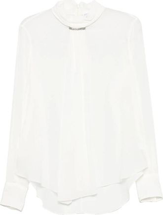 Brunello Cucinelli Monili-embellished Silk Blouse