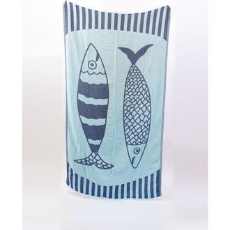 Hat Attack Novelty Turkish Towel in Double Fish Navy/teal at Nordstrom