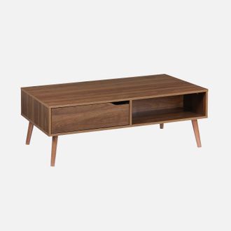 Sweeek Mesa De Centro Vintage De Madera De Nogal