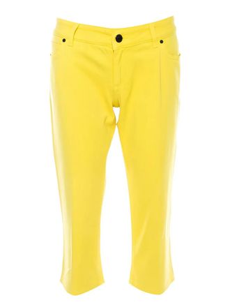 Gucci stretch-cotton trousers - women - Cotton/Elastane - M - Yellow