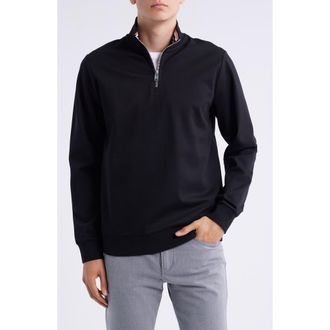 BOSS Stimmann Half Zip Top in Black at Nordstrom Rack, Size Xx-Large