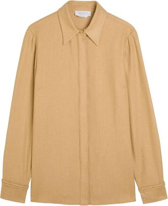 Gabriela Hearst herringbone-pattern shirt - women - Fabric - 40 - Brown