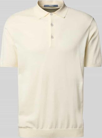 People of Shibuya Poloshirt mit Seitenschlitzen Modell NITO in Kitt, Gr&ouml;&szlig;e 50