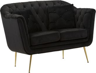 Mauro Ferretti Sof&aacute; De 2 Plazas Budapest Negro Con Cojines Cm 130x83x91