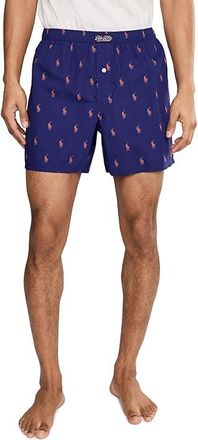 Polo Ralph Lauren Woven Boxer Mens Underwear Boston Royal/Spring Melon : LG, Cotton/Spandex