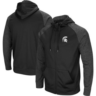Colosseum Mens Colosseum Black Michigan State Spartans Big & Tall Blackout Raglan Full-Zip Hoodie at Nordstrom, Size 2Xb