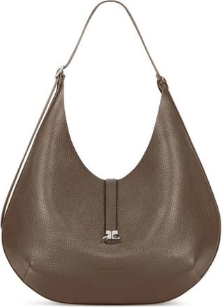 Courr&egrave;ges Schoudertas met logogesp - Bruin