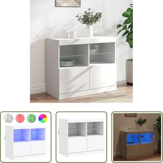 vidaXL Credenza moderna - Credenza con Luci LED Bianca 81x37x67 cm