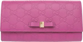 Gucci Purple Leather Long Wallet (Bi-Fold) (Pre-Owned)