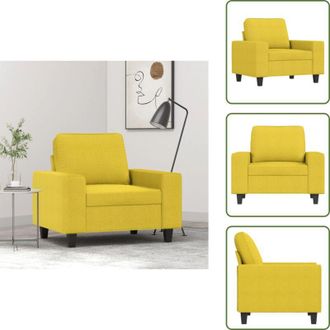 vidaXL The Living Store Poltrona Giallo Chiaro 60 cm in Tessuto - Poltrona gialla