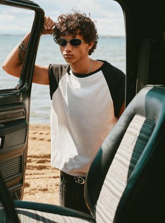 Djab Cut-off sleeve baseball T-shirt Boxy fit