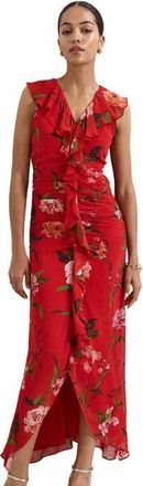 Phase Eight Mae V-Neck Floral Maxi Dress in Red at Nordstrom, Size 14