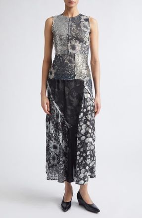 Maison Margiela Sequin & Floral Patchwork Skirt in Black Multicolor at Nordstrom, Size 44