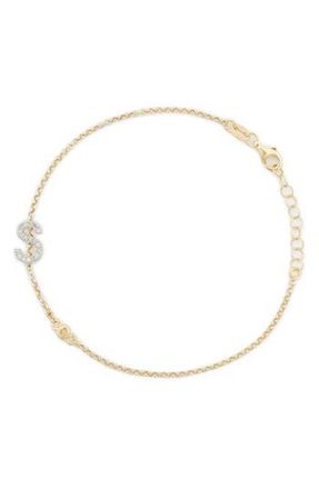 Meshmerise Diamond Initial Bezel Bracelet in Yellow-S at Nordstrom Rack