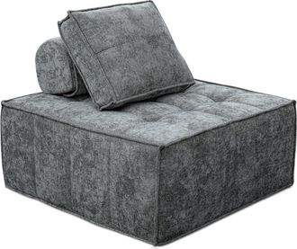Habitat et Jardin Poltrona In Velluto - 96 X 100 X 89 Cm - Grigio