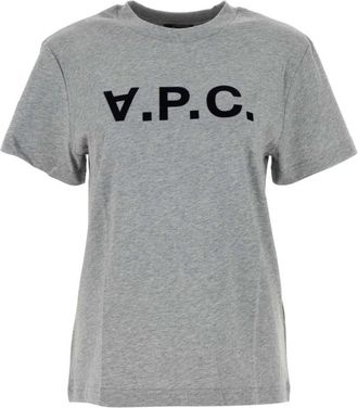 A.P.C. Melange Grey Cotton T-shirt