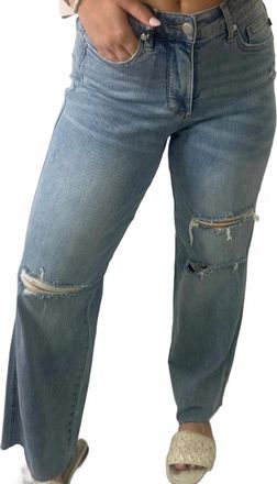 Judy Blue Destroy Wide Leg Jeans In Light