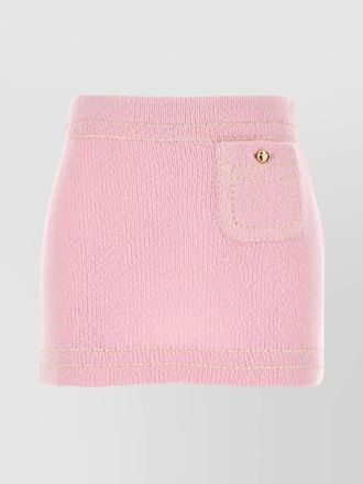 Prada knitted cashmere mini skirt with contrast stitching