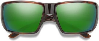 Smith Guides Choice 58mm ChromaPop Polarized Wraparound Sunglasses in Tortoise /Green at Nordstrom