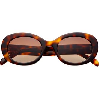 Freyrs Eyewear Aria Oval Sunglasses in Brown Tortoise at Nordstrom