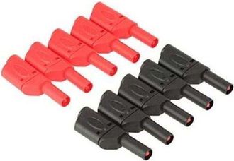 OEM 10 Unidades De Conectores Banana Apilables De 4 Mm, Rojos/negros, Totalmente Aislados