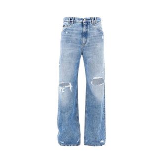 Dolce & Gabbana Vaqueros de pierna ancha con efecto desgastado - Jeans - Hombre - Azul - M
