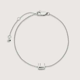 Monica Vinader Sterling Silver Initial E Chain Bracelet