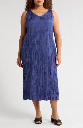 Eileen Fisher Crinkled Silk Dress in Bluette at Nordstrom Rack, Size 2X