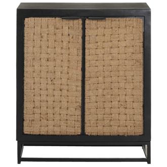 Berkfield Home Sideboard 60x35x70 cm Solid Mango Wood in Black | Size: 60 x 35 x 70 cm